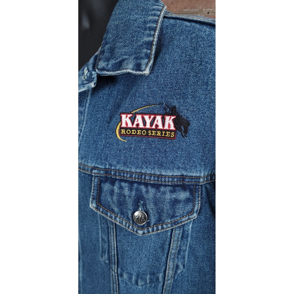 Kayak Rodeo Series Embroidered Western Denim Trucker Jacket Mens XL - Picture 4 of 8